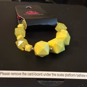Yellow Geometric Beaded Bracelet